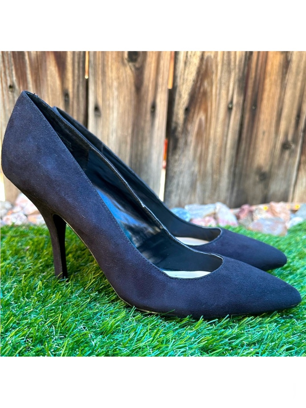 Nine West Black Pointed-Toe Suede Pumps